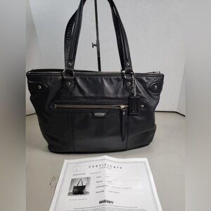 Coach Daisy Emma F23973 Leather Black Tote Bag w/COA